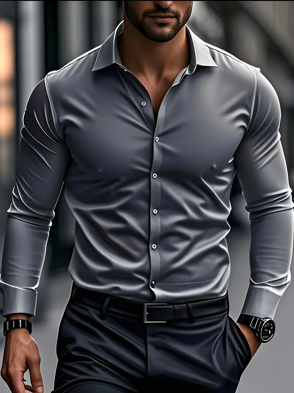 Cazel | Chemise élégante à manches longues avec boutons