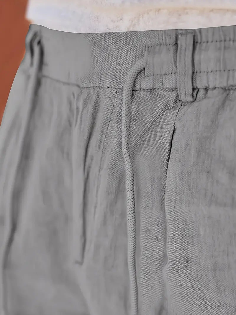 Cazel | Pantalon large en lin avec cordon de serrage