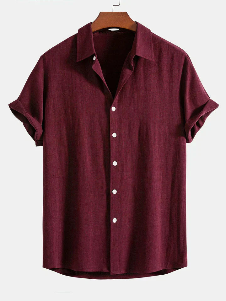 Lenoir™ | Ensemble chemise en mélange de lin et pantalon droit