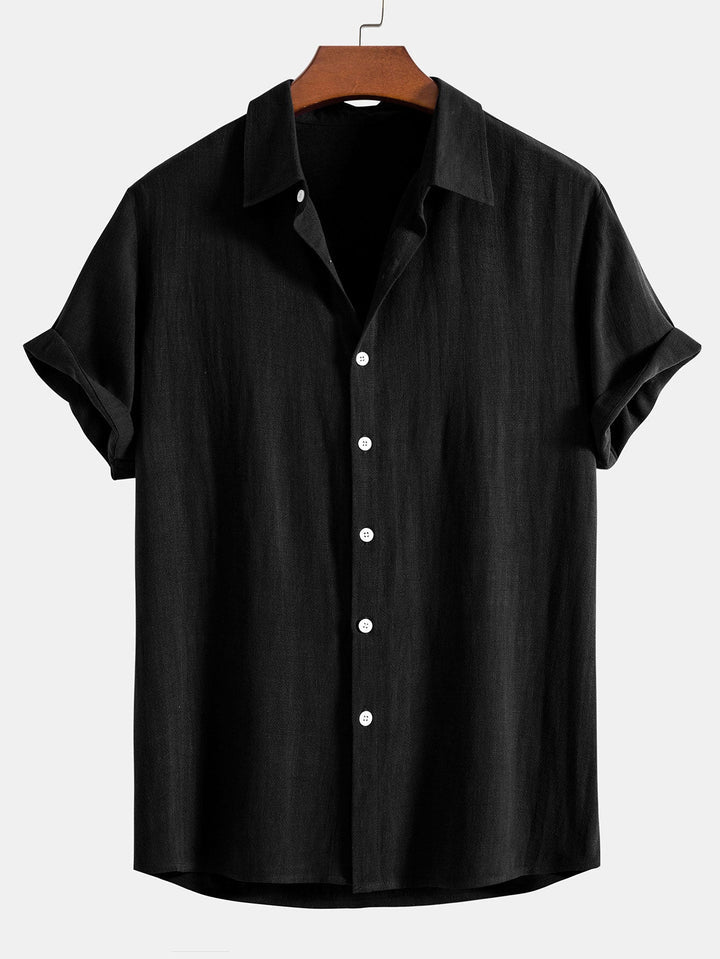 Lenoir™ | Ensemble chemise en mélange de lin et pantalon droit