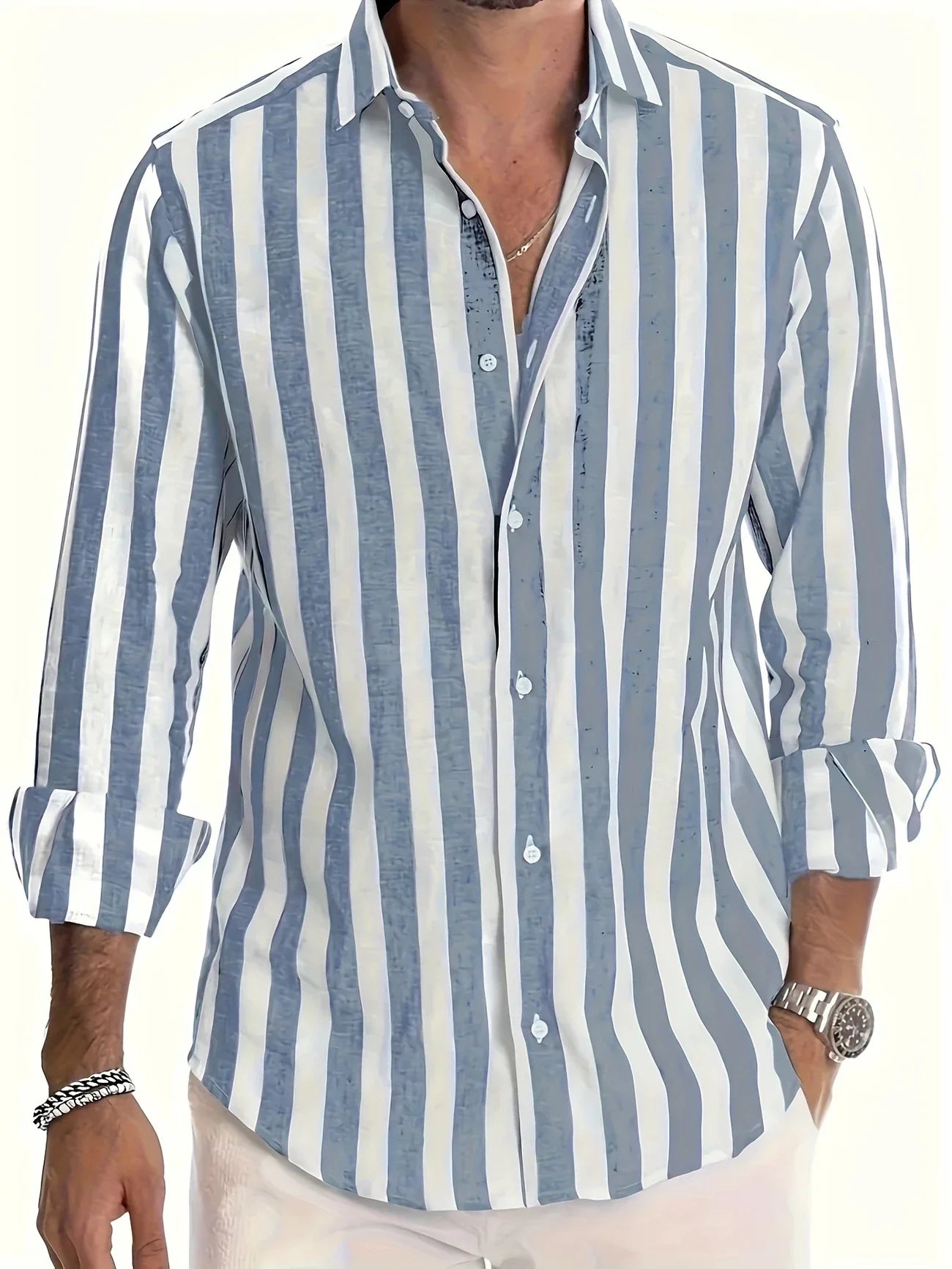 Lenoir™ | Chemise rayée élégante à manches longues