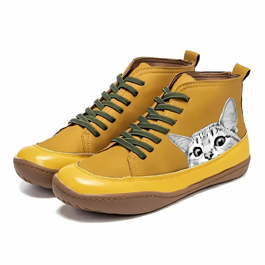 Lenoir™ | Bottines en cuir pour amateurs de chats