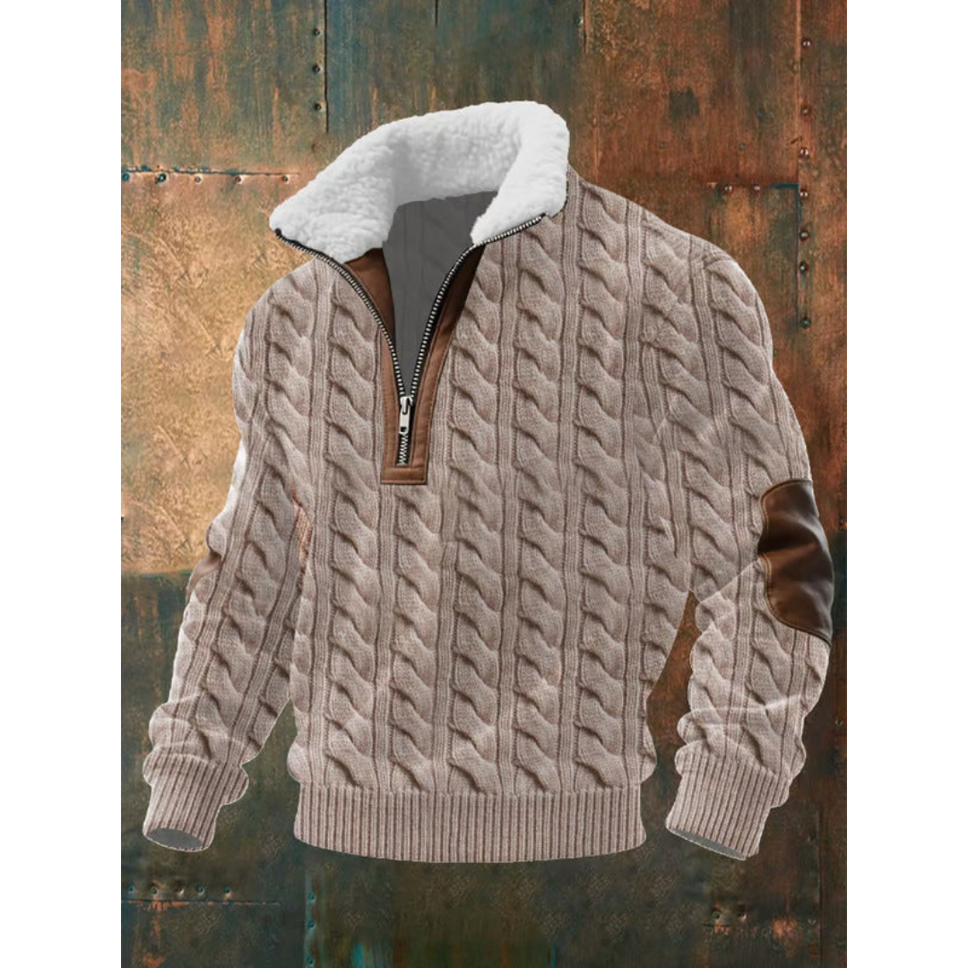 Cazel | Pull en polaire avec zip et col montant