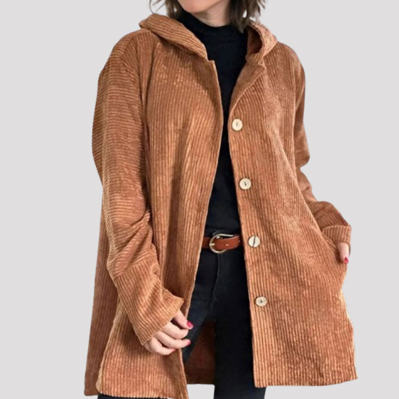 Lenoir™ | Veste à capuche décontractée en velours pour l’automne