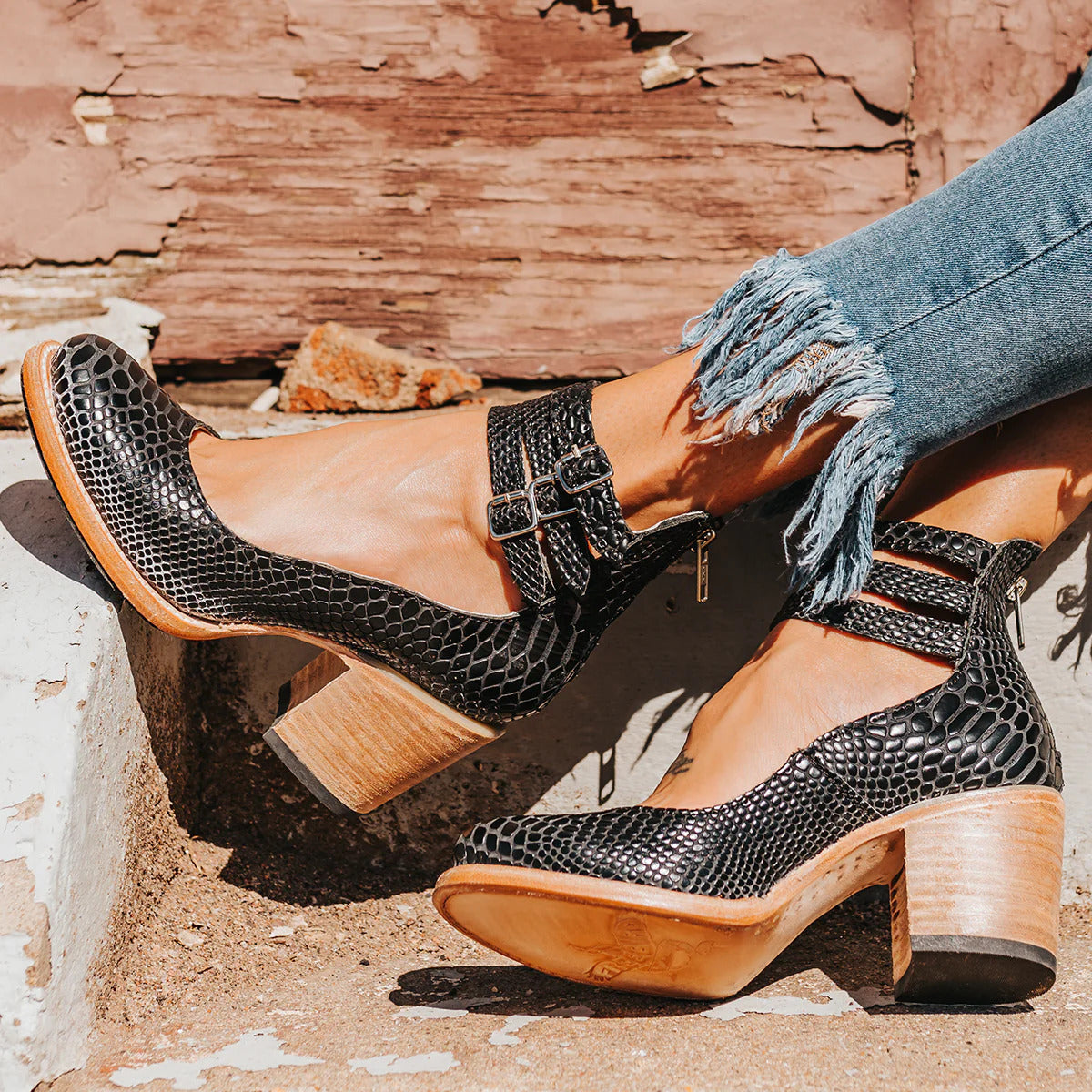 Lenoir™ | Escarpins avec Brides et Talon Épais