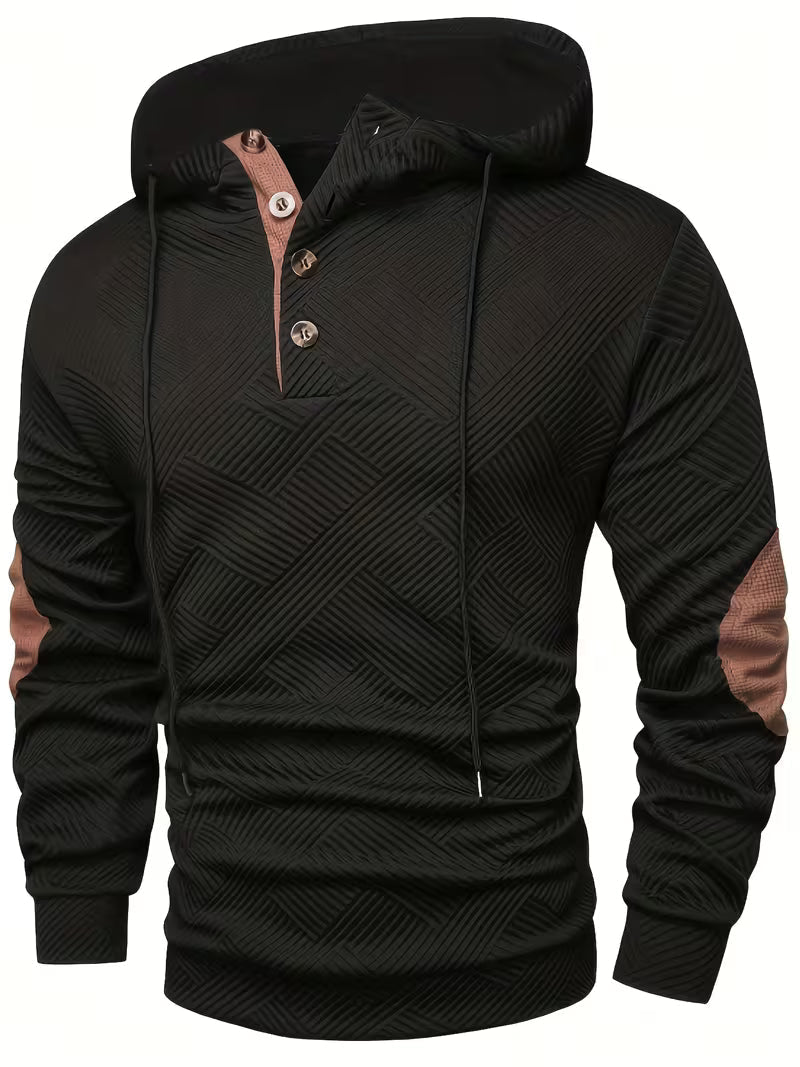 Cazel | Sweat à capuche texturé avec empiècements contrastés aux coudes