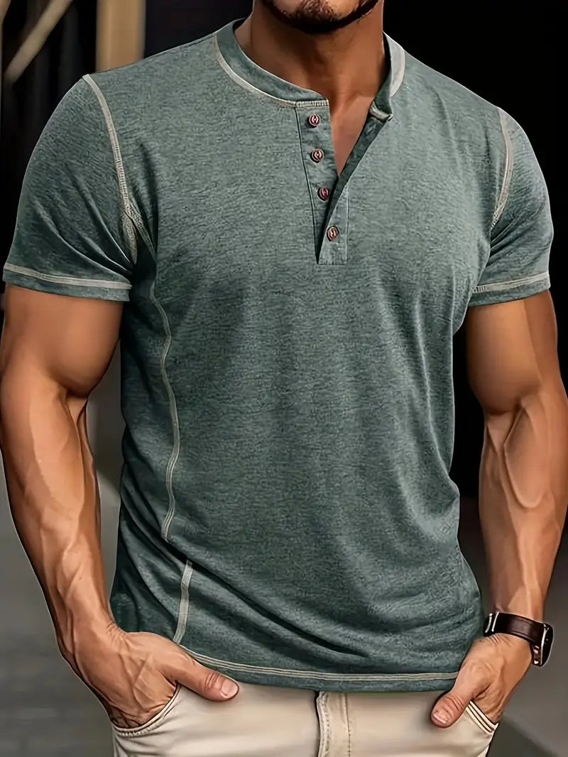 Lenoir™ | T-shirt à manches courtes boutonné