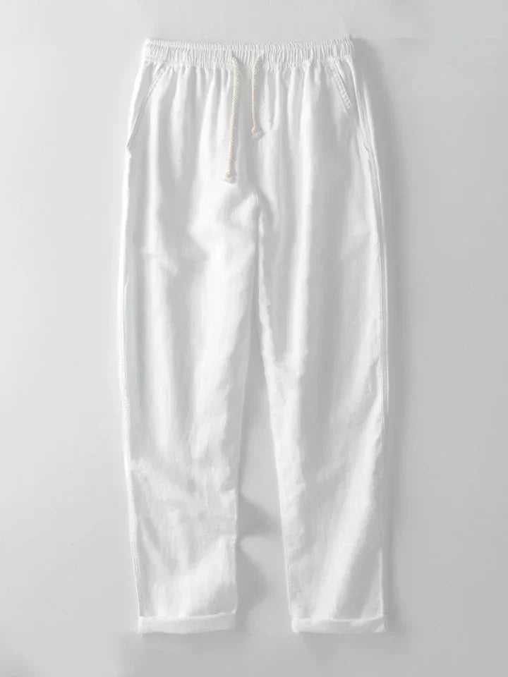 Lenoir™ | Ensemble chemise en mélange de lin et pantalon droit