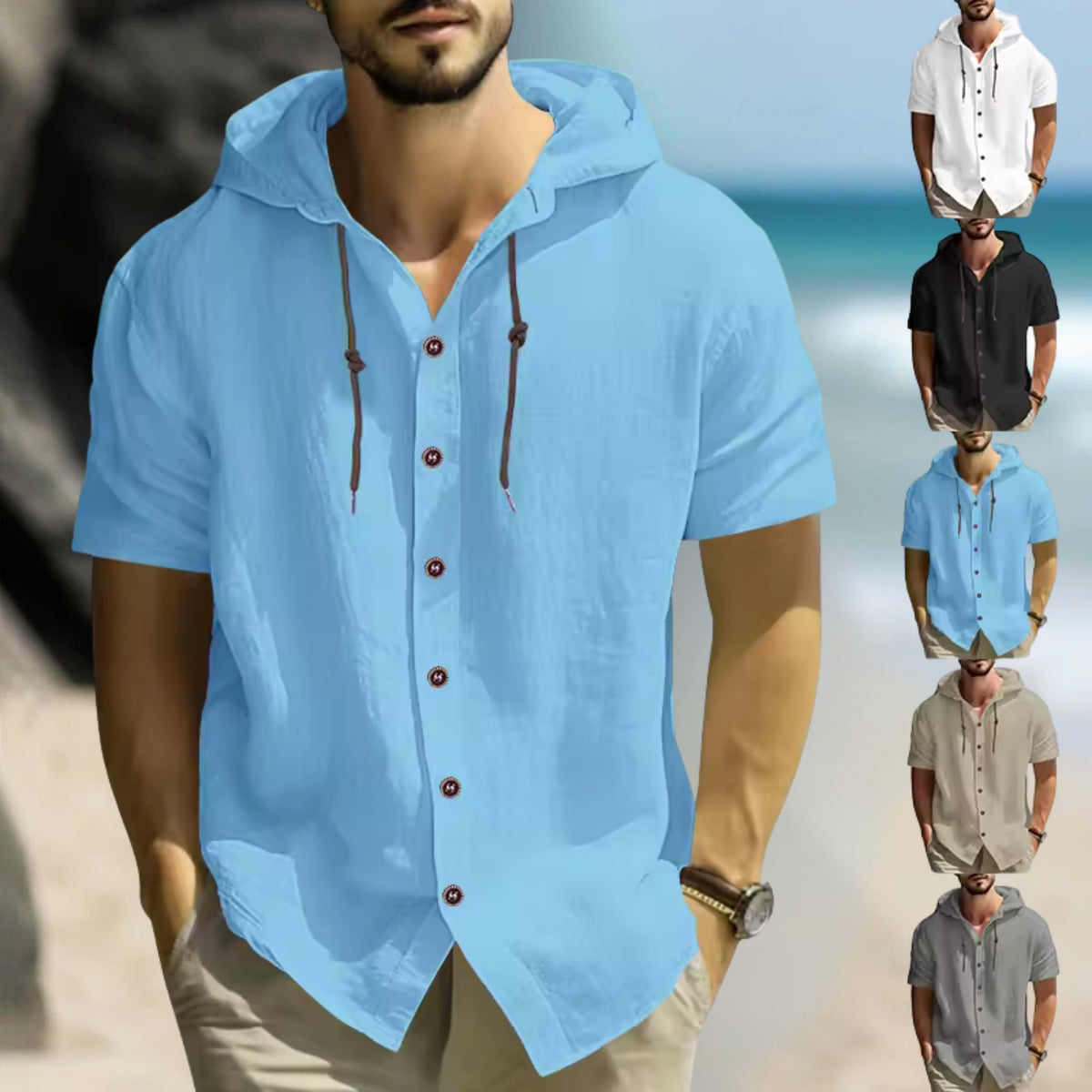 Lenoir™ | Chemise à manches courtes confortable avec capuche