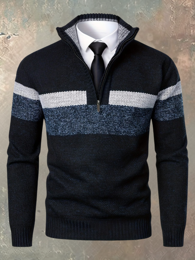 Cazel | Pull élégant pour homme avec demi-zip