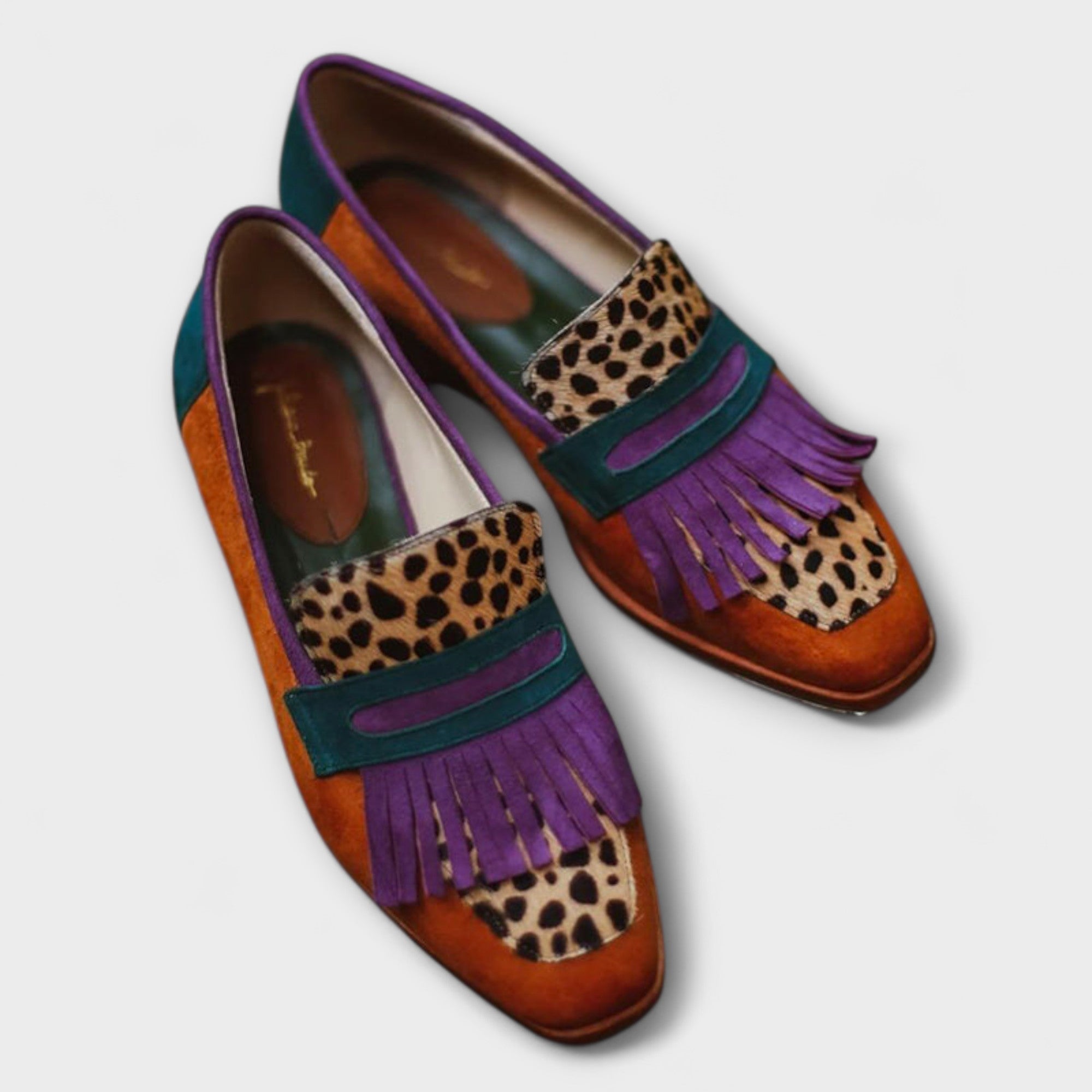 Lenoir™ | Mocassin Bruiné avec Imprimé Léopard