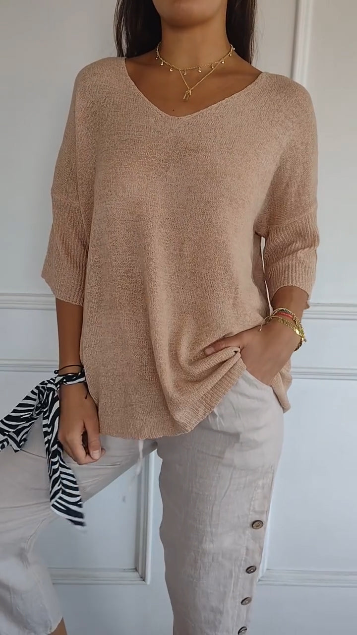 Anna - Top en maille à col en V