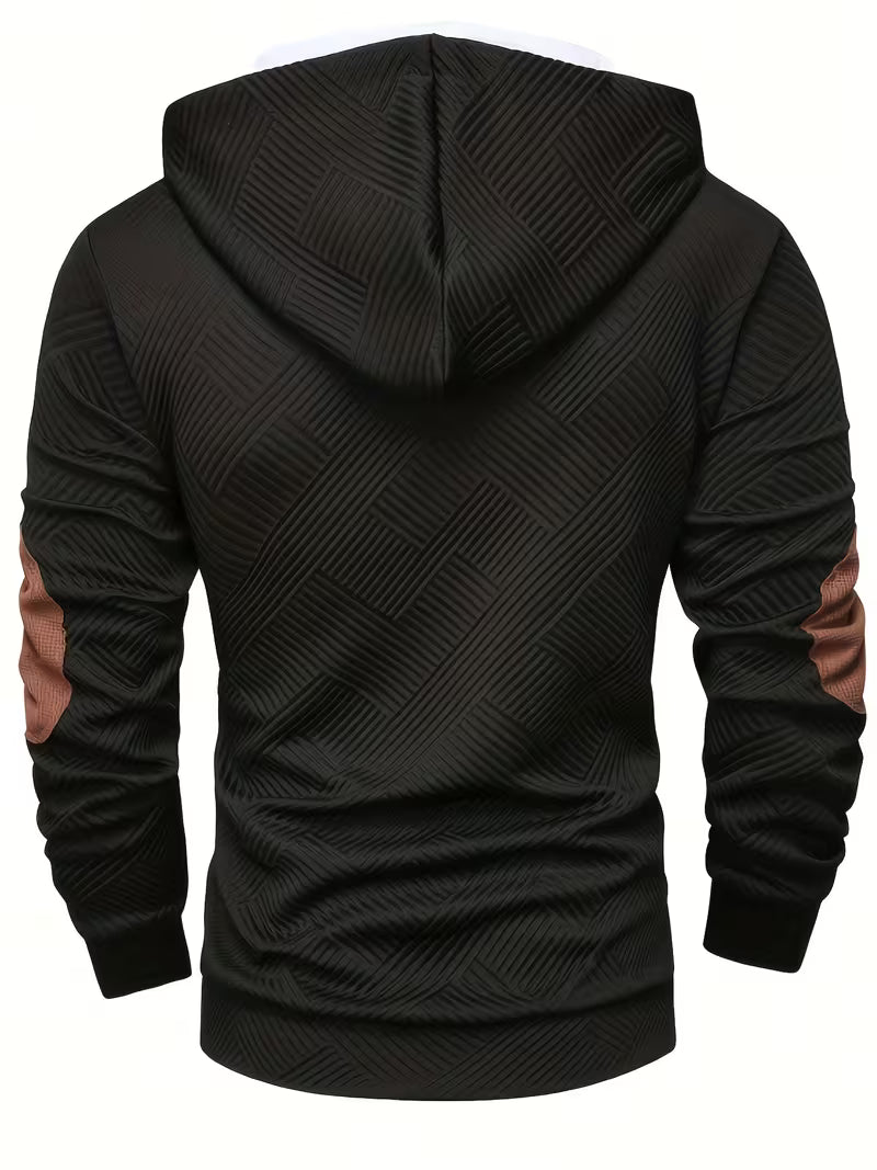 Cazel | Sweat à capuche texturé avec empiècements contrastés aux coudes