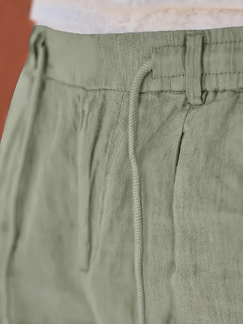Cazel | Pantalon large en lin avec cordon de serrage