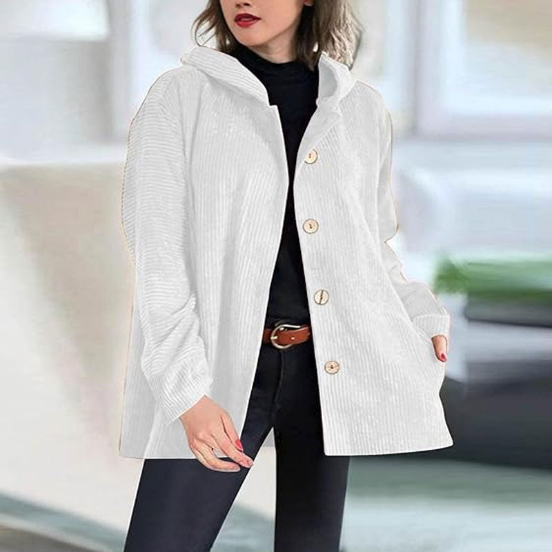 Lenoir™ | Veste à capuche décontractée en velours pour l’automne