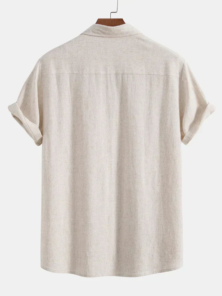 Lenoir™ | Ensemble chemise en mélange de lin et pantalon droit