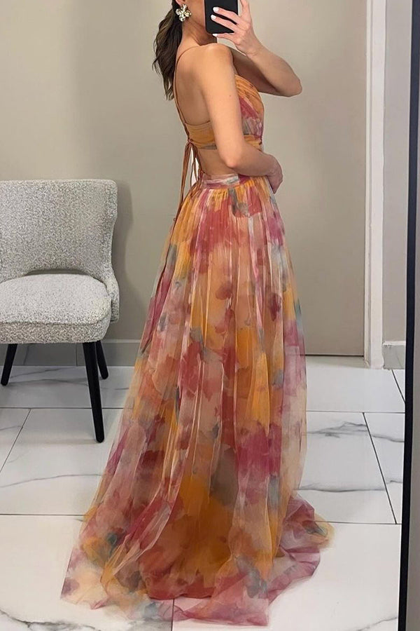Lenoir™ | Magnifique maxi-robe à imprimé floral