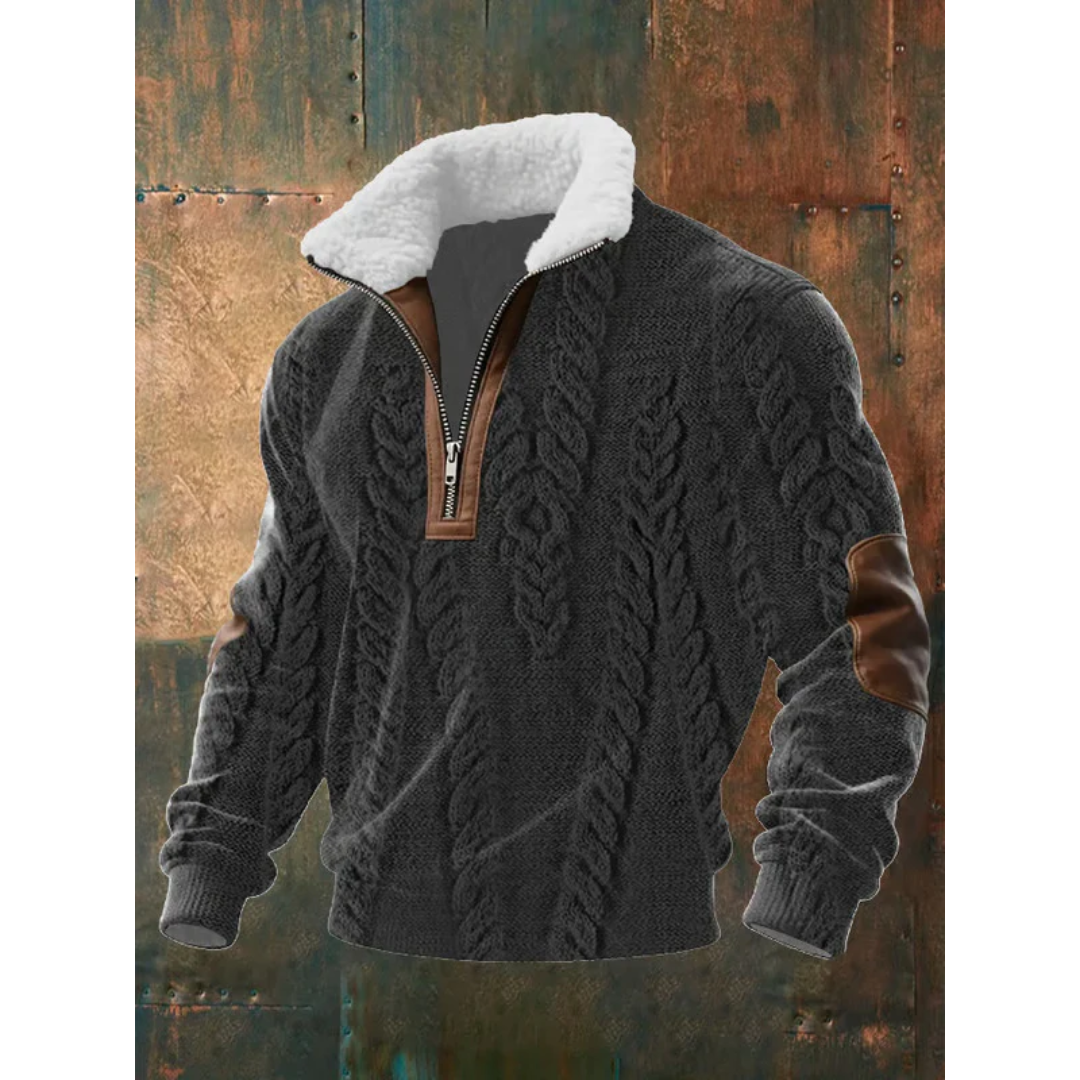Cazel | Pull en polaire avec zip et col montant