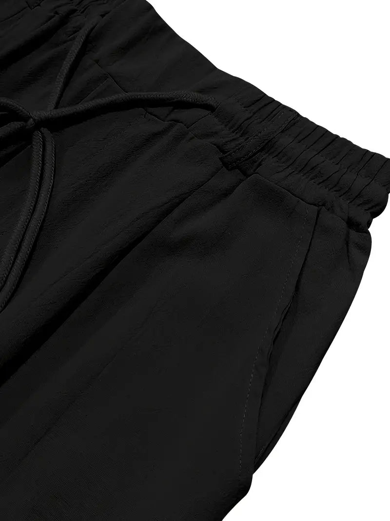 Cazel | Pantalon large en lin avec cordon de serrage