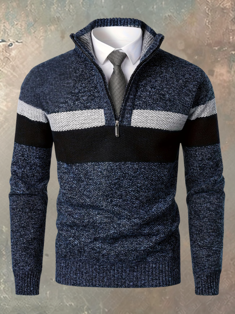 Cazel | Pull élégant pour homme avec demi-zip