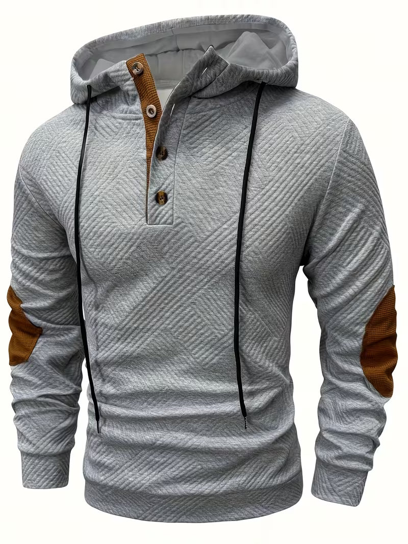 Cazel | Sweat à capuche texturé avec empiècements contrastés aux coudes