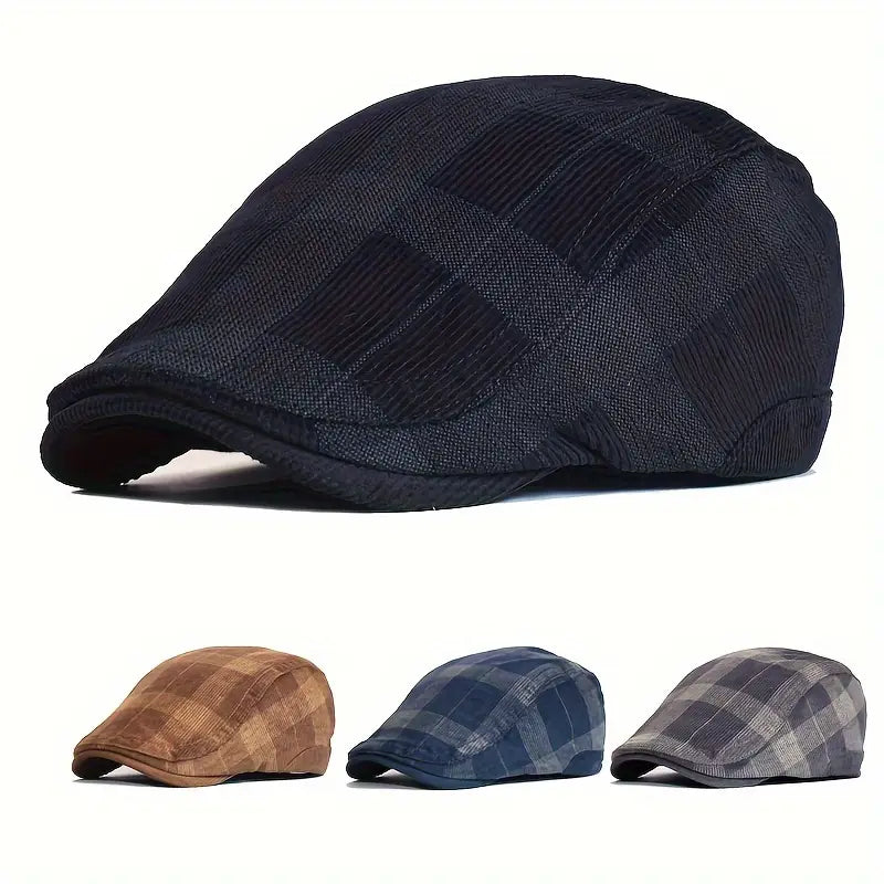 Lenoir™ | Casquette vintage en coton à carreaux