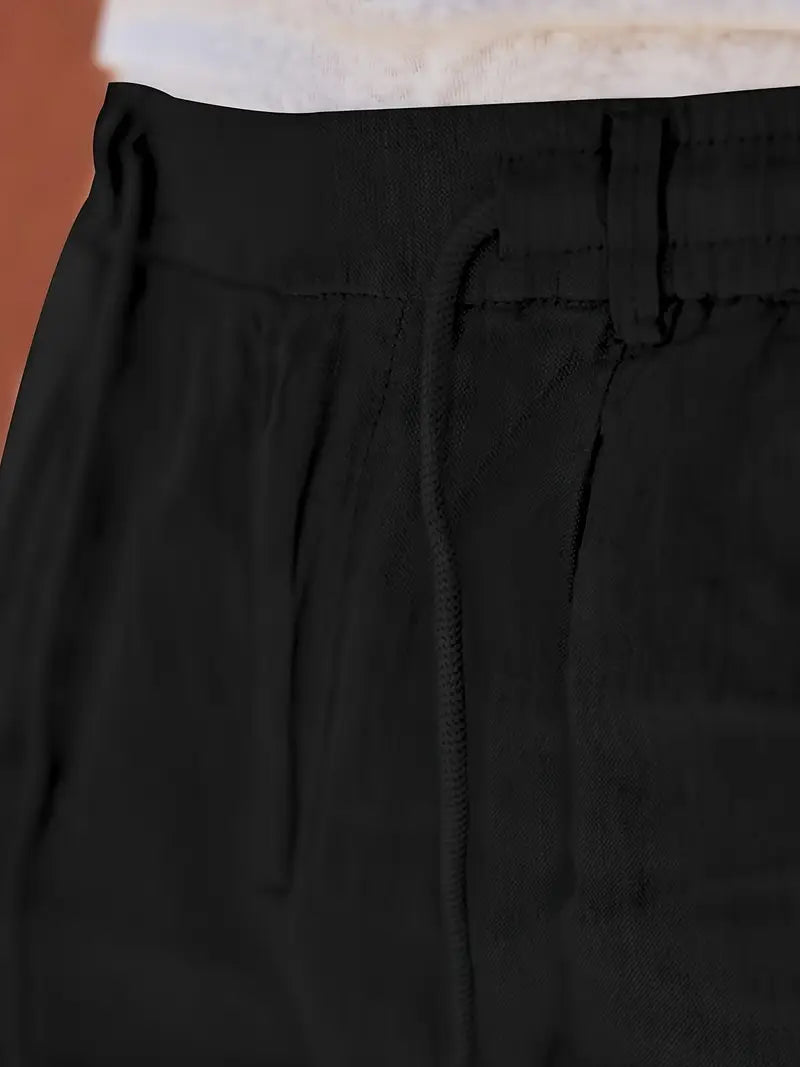 Cazel | Pantalon large en lin avec cordon de serrage