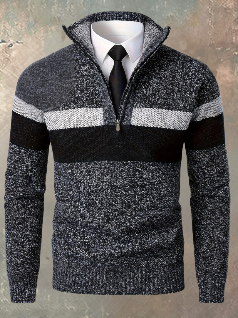 Cazel | Pull élégant pour homme avec demi-zip