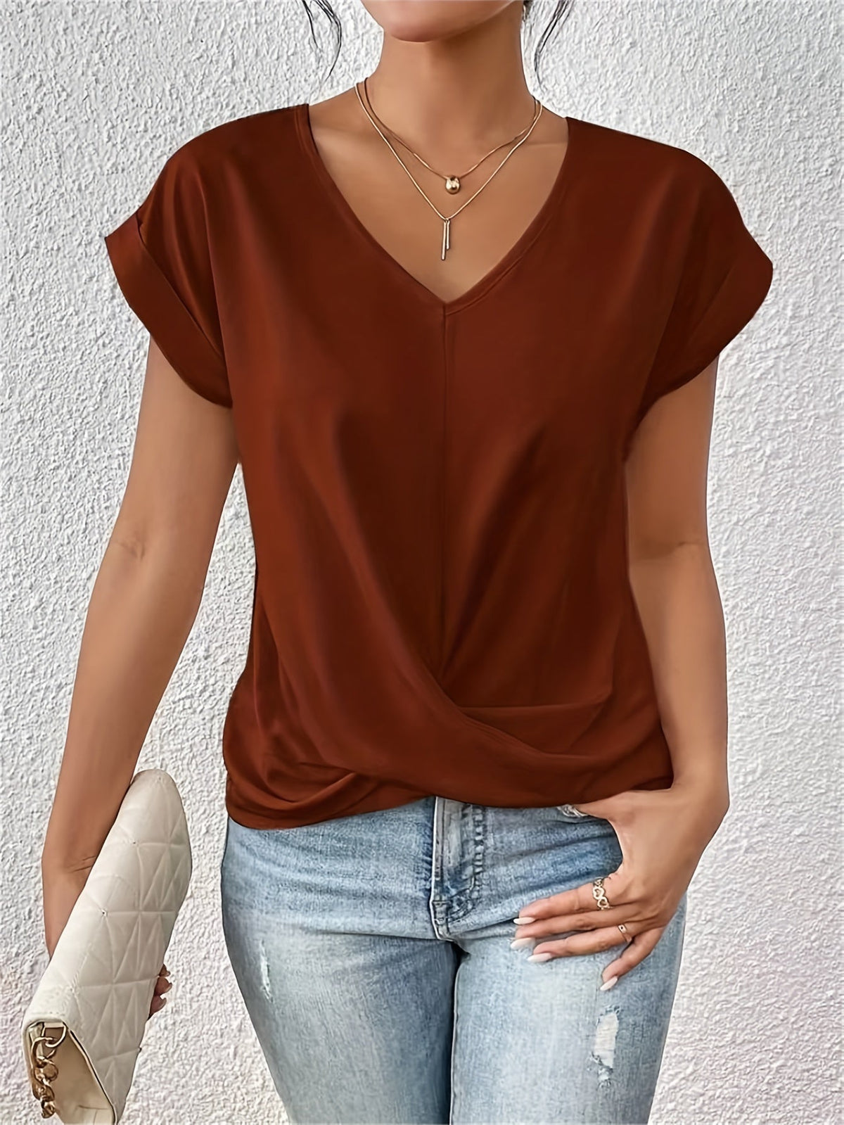 Cazel | T-shirt décontracté avec col en V doux