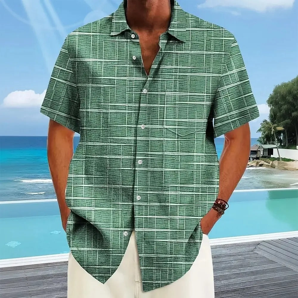 Cazel | Chemise élégante à motif rayé et à carreaux