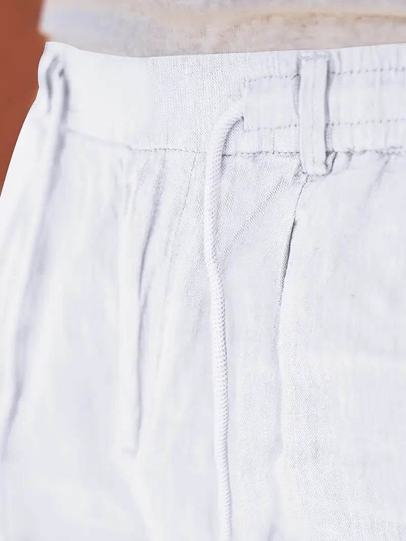 Cazel | Pantalon large en lin avec cordon de serrage