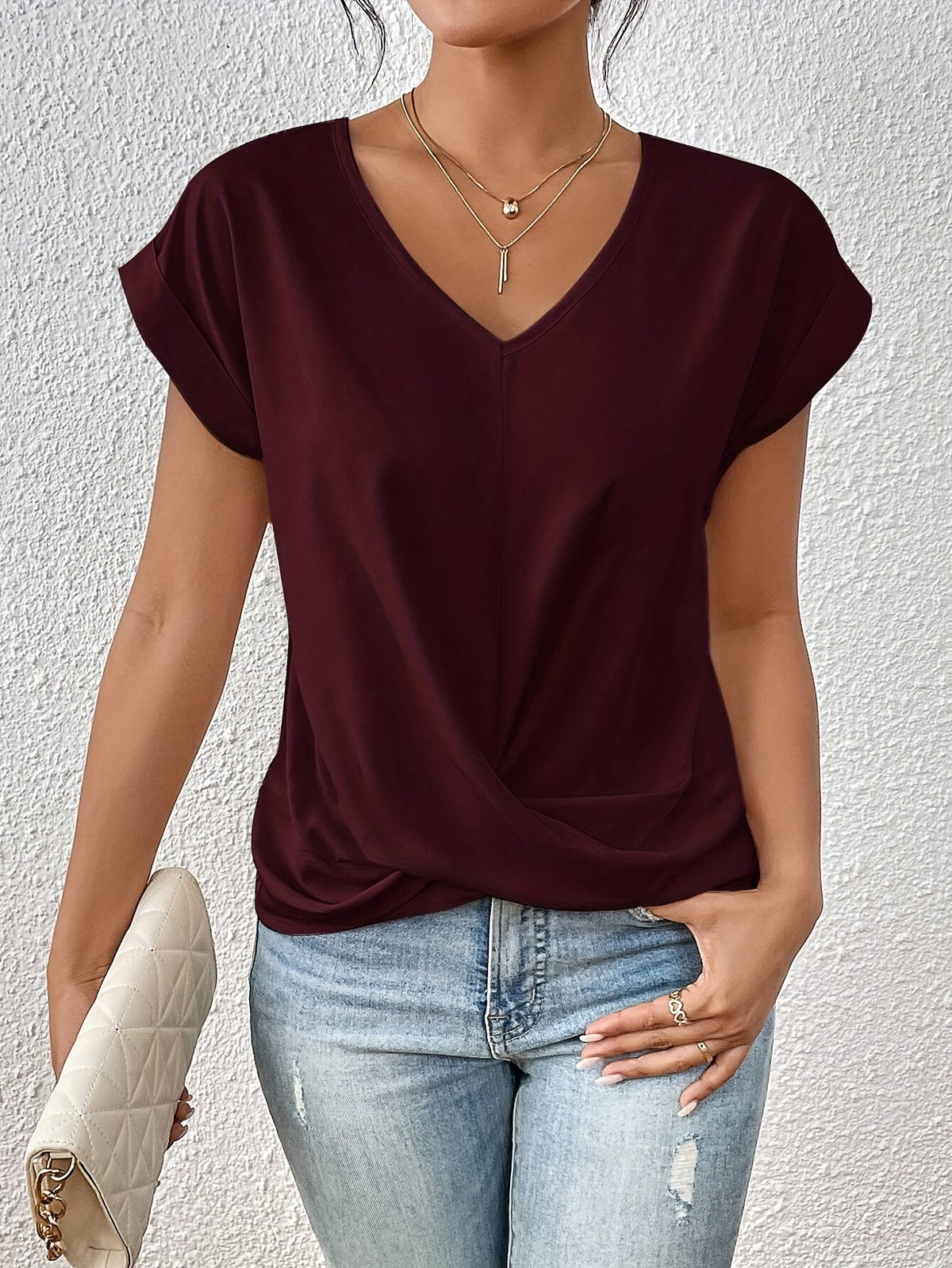 Cazel | T-shirt décontracté avec col en V doux