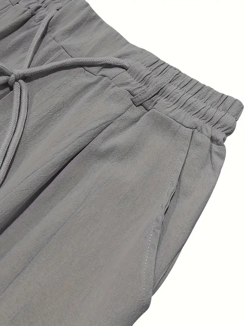 Cazel | Pantalon large en lin avec cordon de serrage