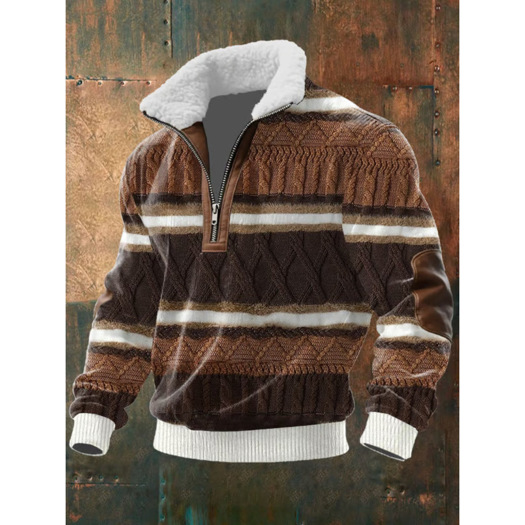 Cazel | Pull en polaire avec zip et col montant