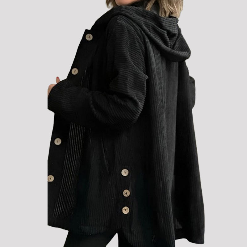 Lenoir™ | Veste à capuche décontractée en velours pour l’automne
