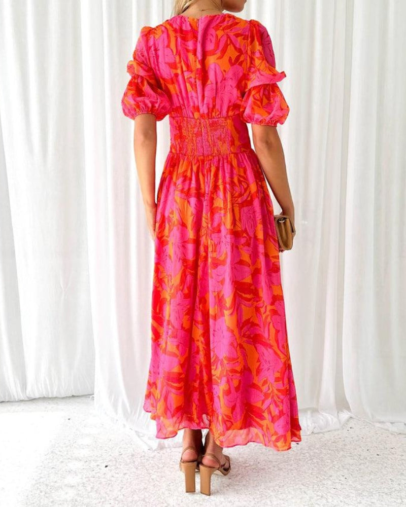 Cazel | ROBE MAXI ROUGE ROSE