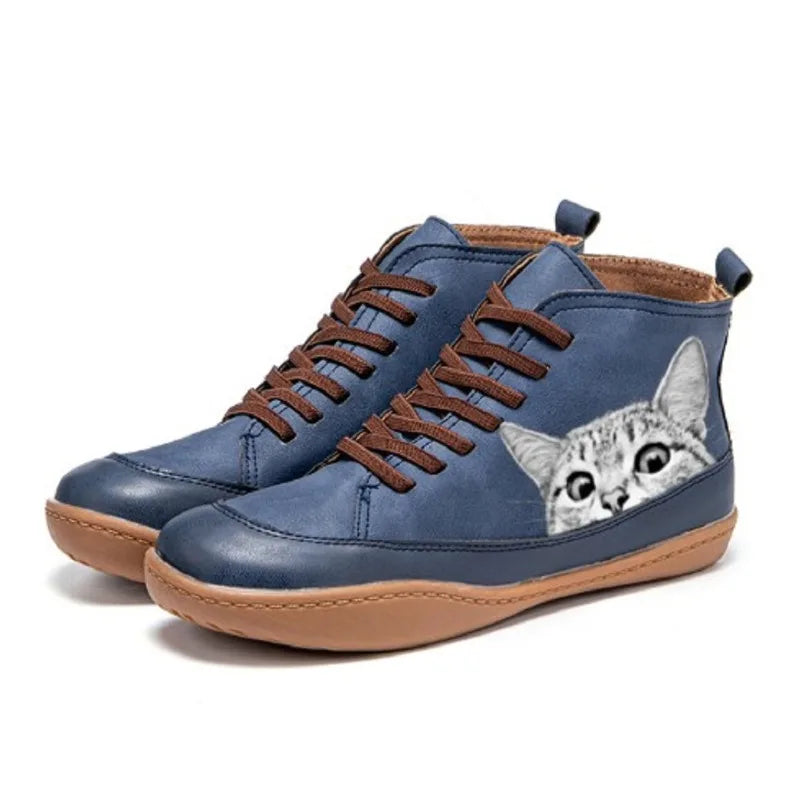 Cazel | Bottines en cuir pour les amoureux des chats