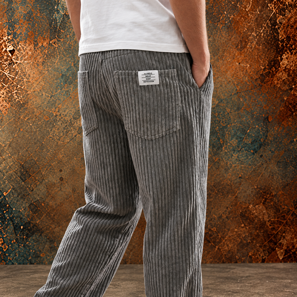 Cazel | Pantalons pour hommes en velours côtelé avec taille élastique