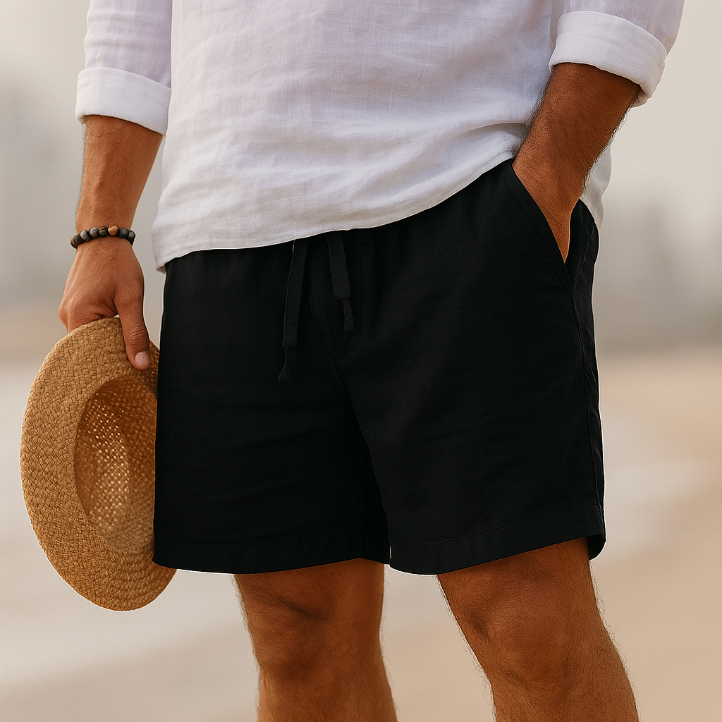 Cazel | Short élégant en lin à taille élastique