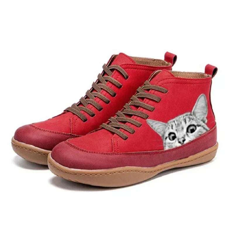 Lenoir™ | Bottines en cuir pour amateurs de chats