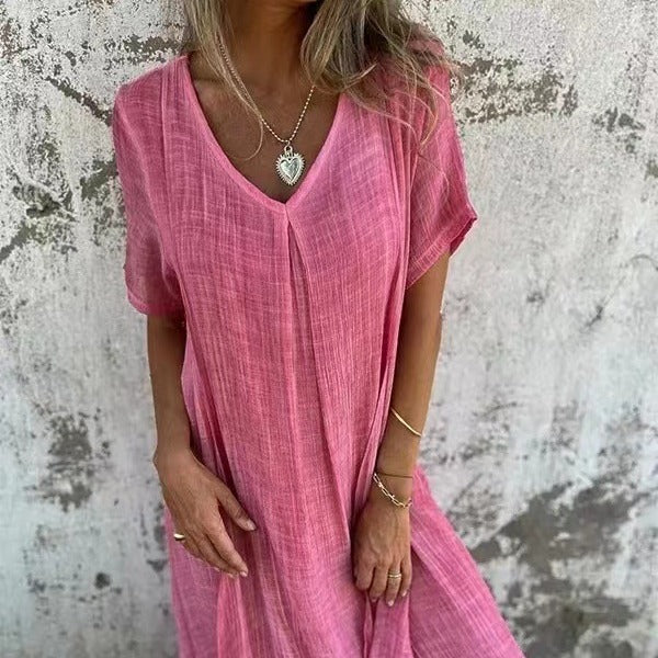Naia™ – Robe en V en coton et lin