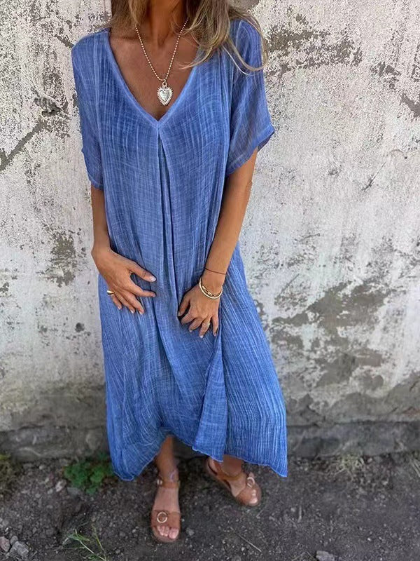 Naia™ – Robe en V en coton et lin