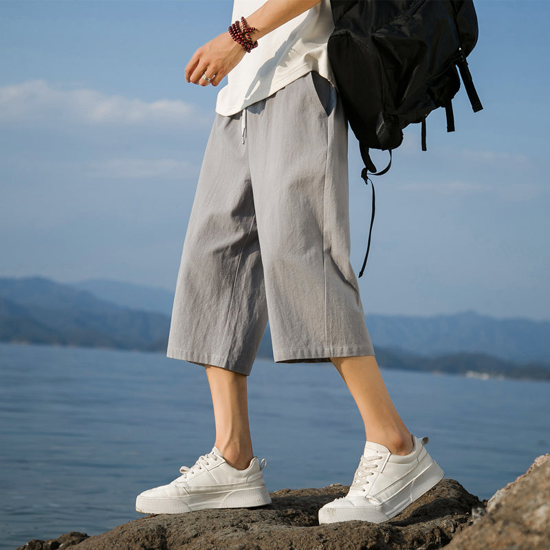 Lenoir™ | Short élégant en coton et lin