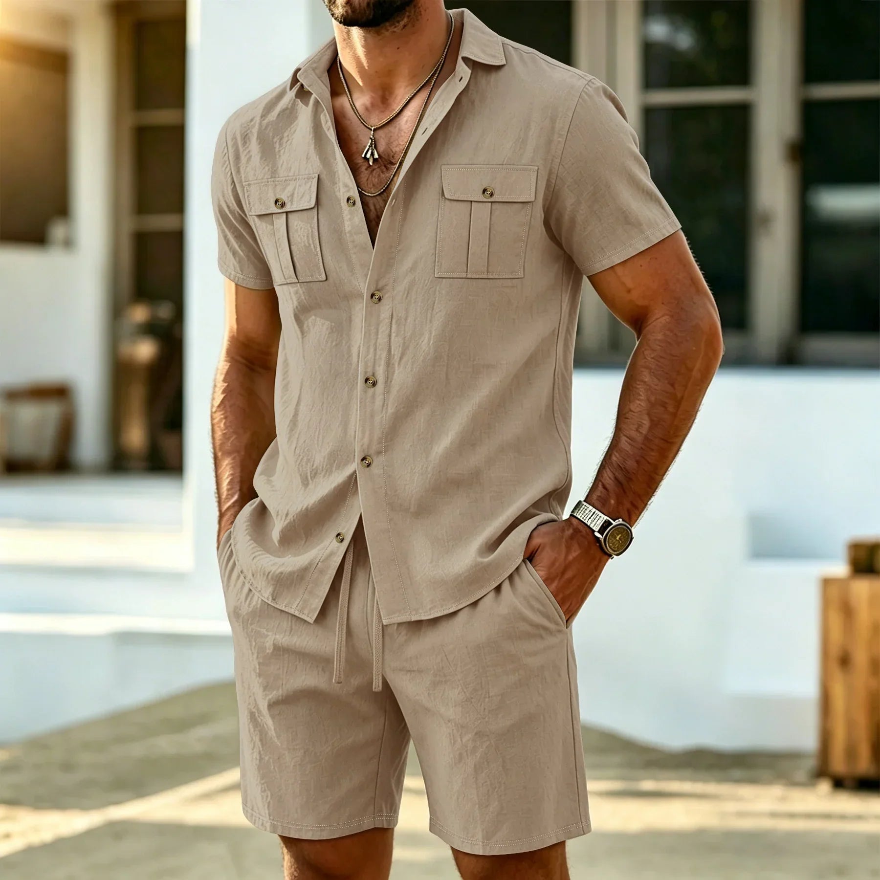 Cazel | Ensemble assorti en lin pour homme
