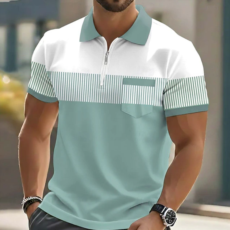 Cazel | Polo élégant à fermeture zippée