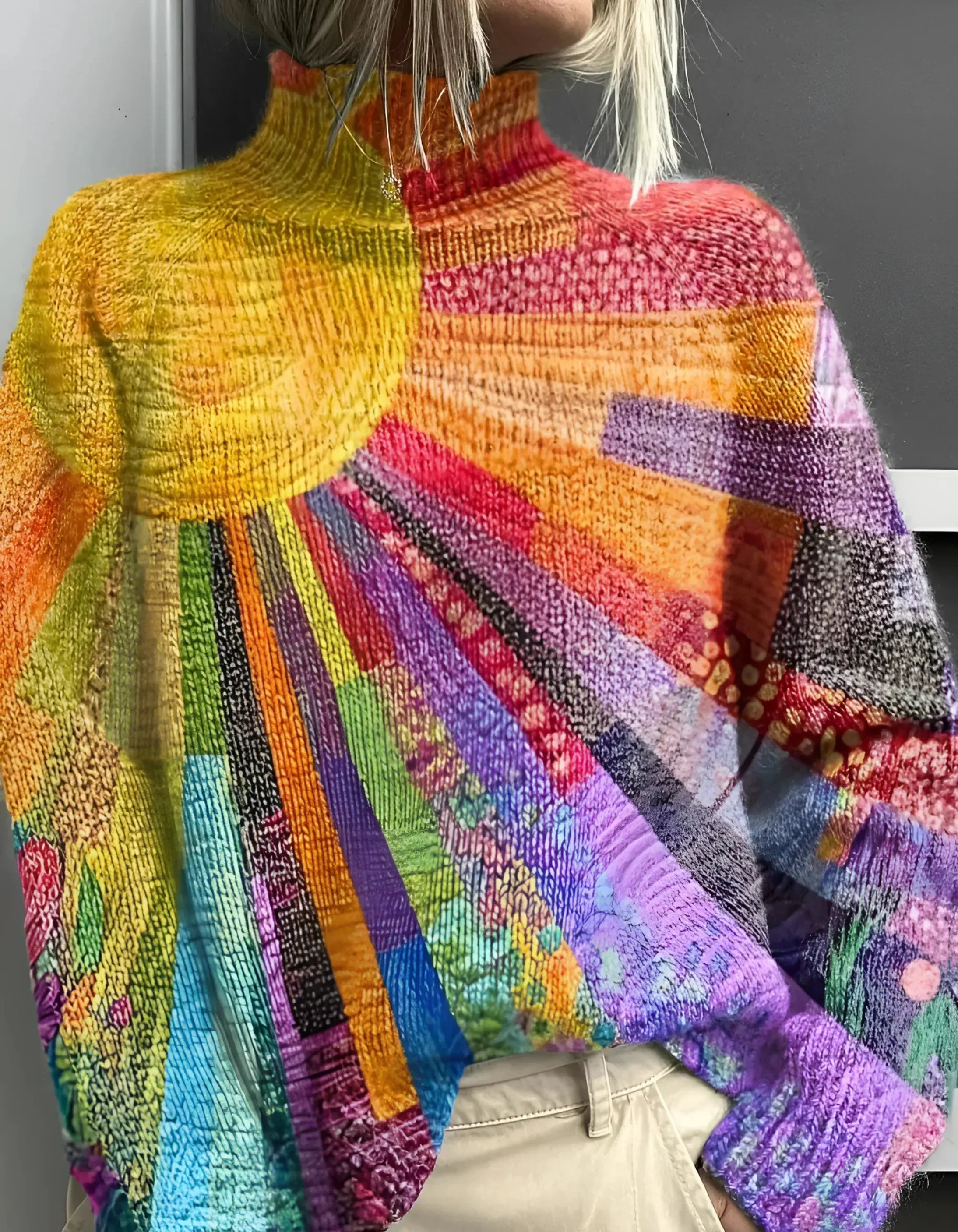 Lenoir™ | Pull coloré à col roulé