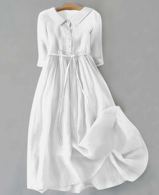 Lenoir™ | Robe Élégante à Manches Courtes avec Ceinture à la Taille