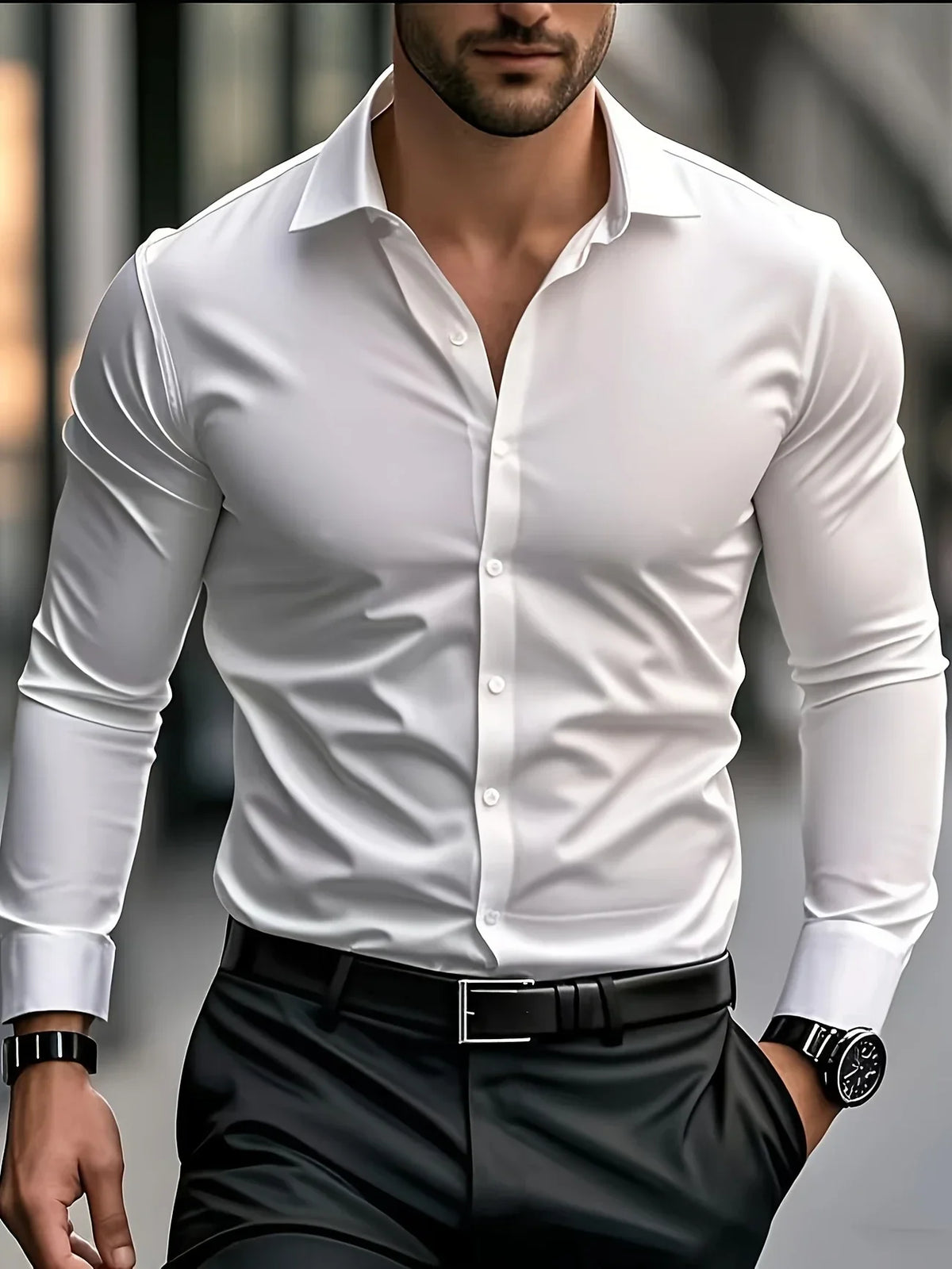 Cazel | Chemise élégante à manches longues avec boutons