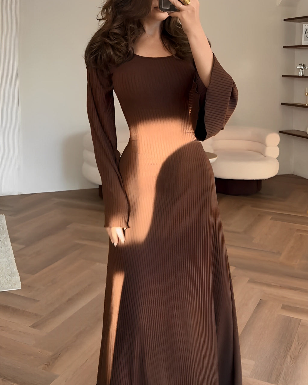 Robe Maxi Tricotée Élégante