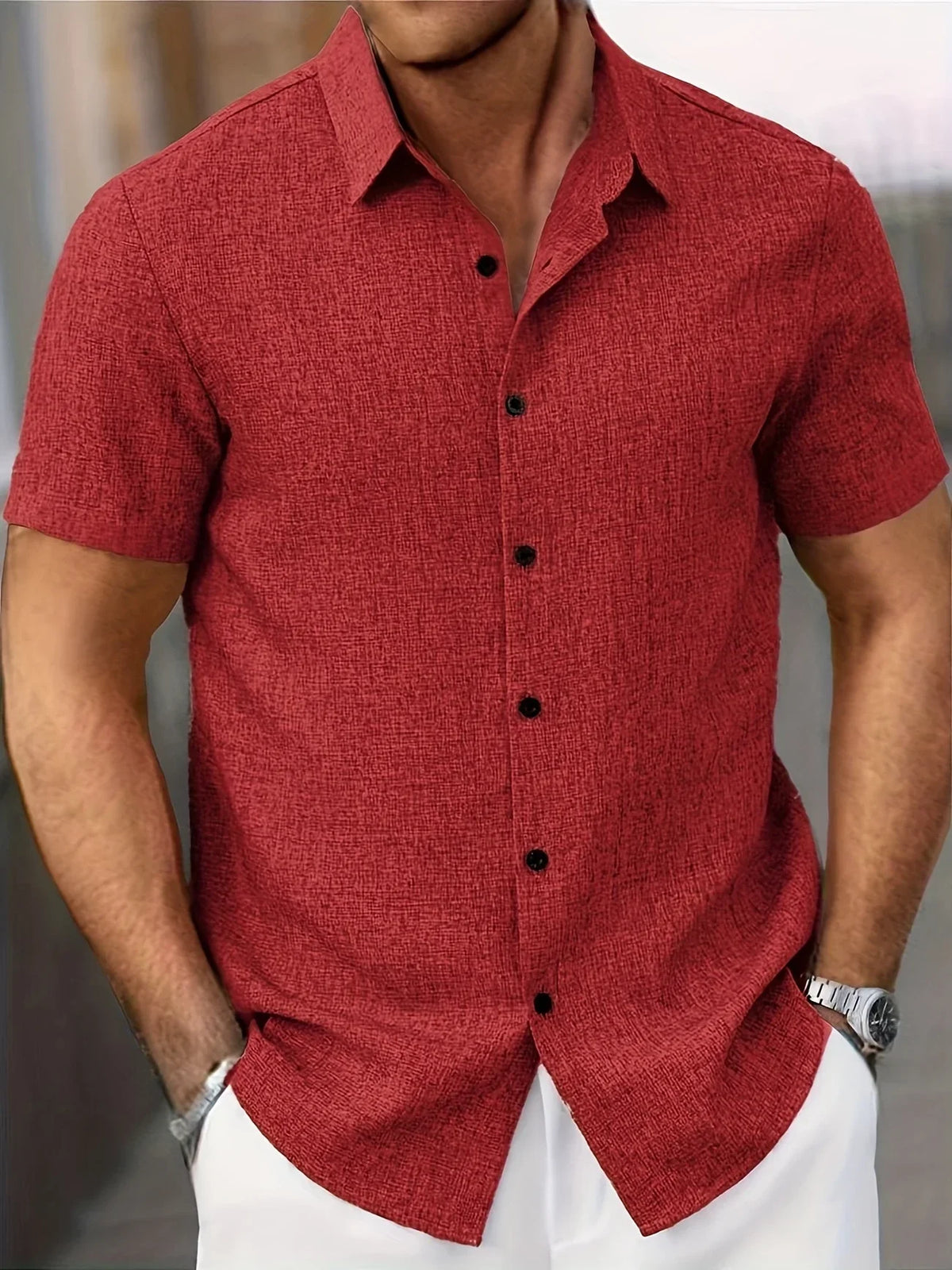Cazel | Chemise légère à manches courtes en mélange de lin